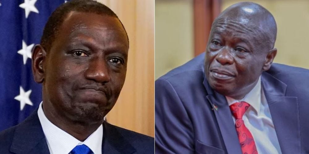 A collage of president William Ruto and DCP leader Rigathi Gachagua